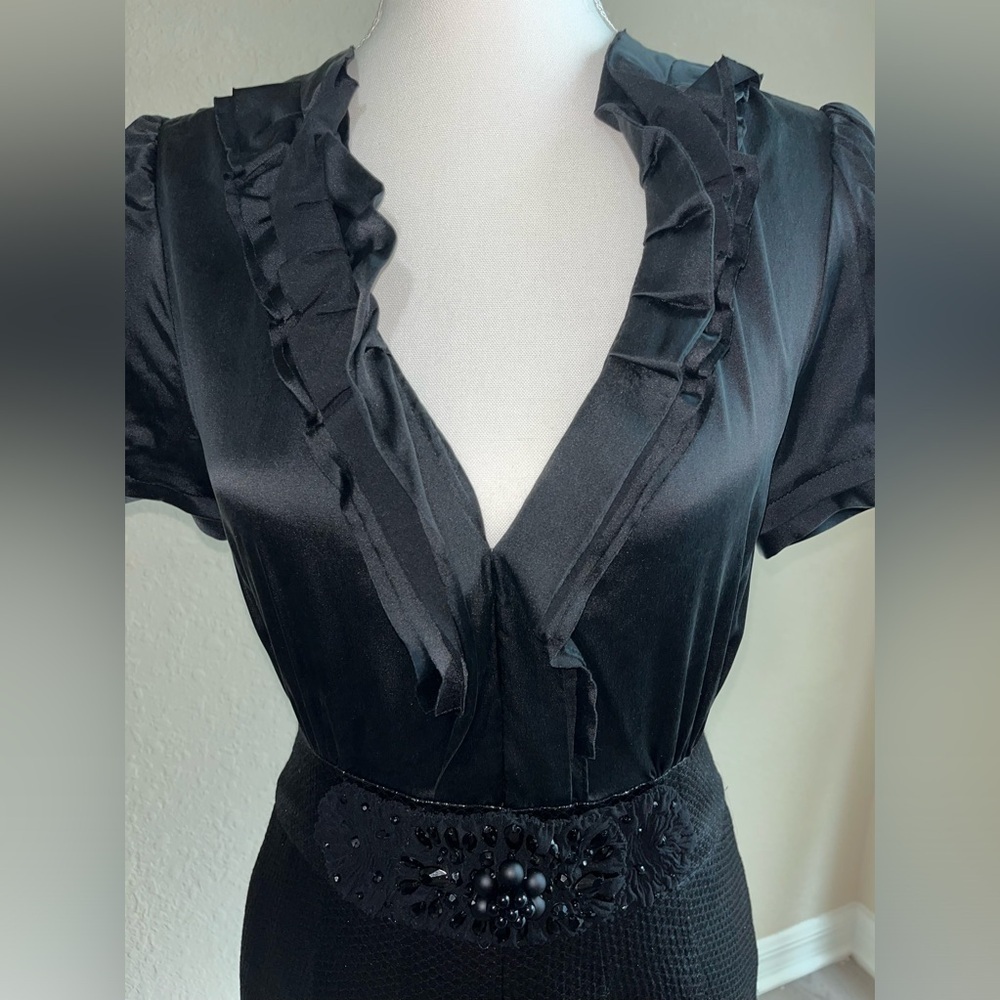 HP🎉BCBGMaxAzria Mock Black Dress - Picture 3 of 7